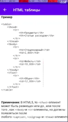 HTML начало android App screenshot 2